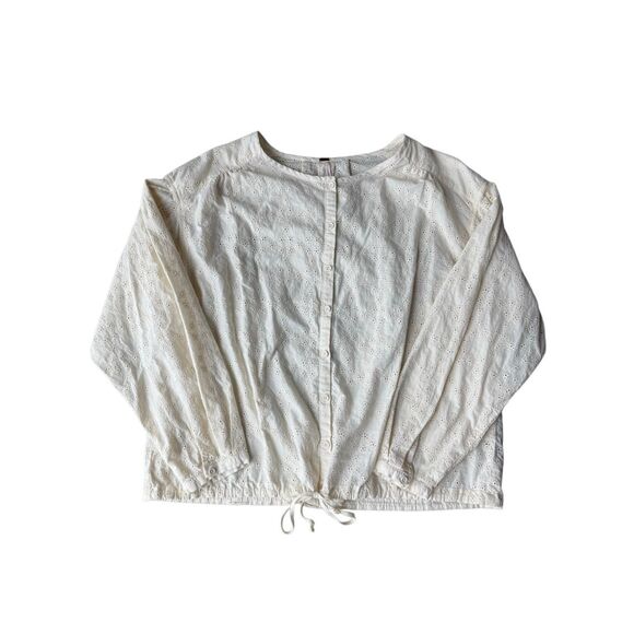 Free People Stars Align Button Front Top in Ivory Size M - Picture 7 of 12